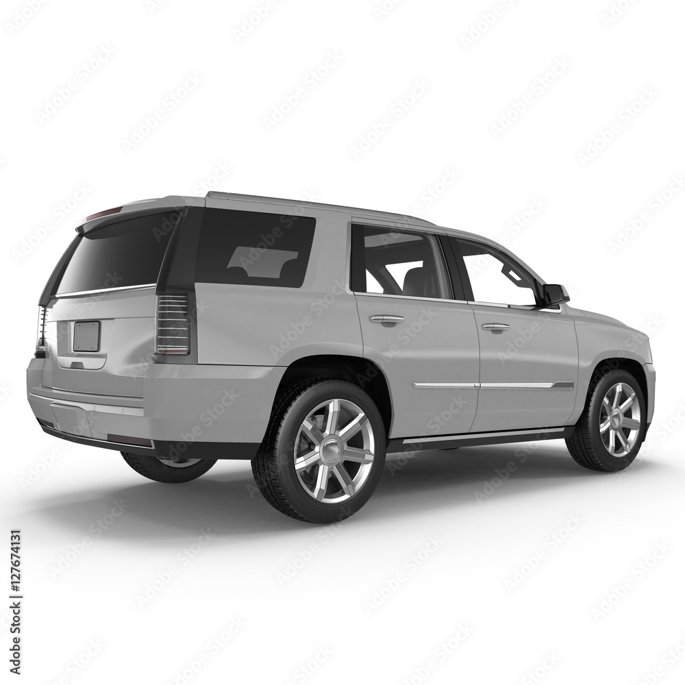 luxury 4x4 suv car isolated on white. 3D illustration