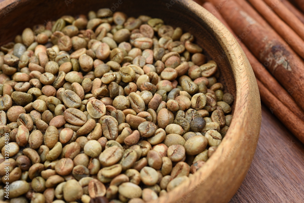coffee beans with cinnamon sticks for background coffee beans with cinnamon sticks for background