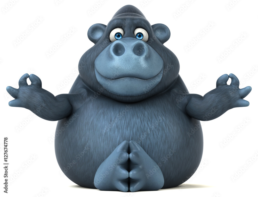 Naklejka premium Fun gorilla - 3D Illustration