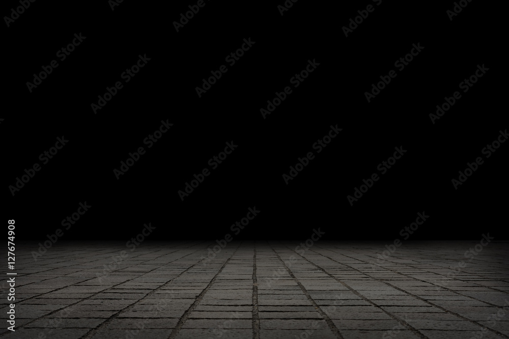 Fototapeta premium Empty Concrete Floor on Dark Background