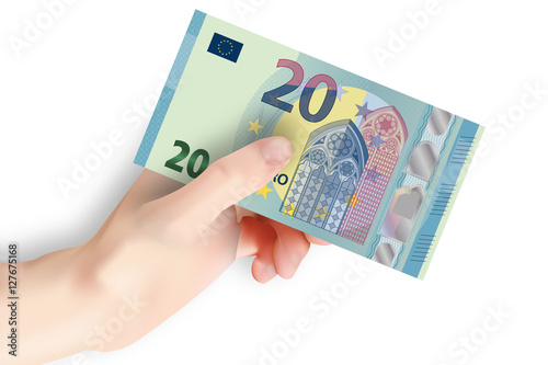 Hand mit 20 Euro Schein