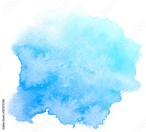 Abstract blue watercolor on white background.This is watercolor splash.It is drawn by hand.