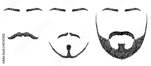 beard, mustache, eyebrows