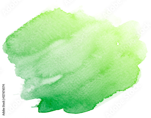 Abstract green watercolor on white background.This is watercolor splash.It is drawn by hand.