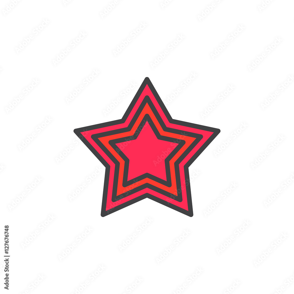 Star line icon, filled outline vector sign, linear colorful pictogram isolated on white. logo illustration Star line icon, filled outline vector sign, linear colorful pictogram isolated on white. logo illustration