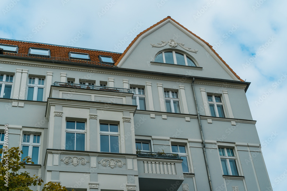 luxury apartment building at berlin in low angle view luxury apartment building at berlin in low angle view