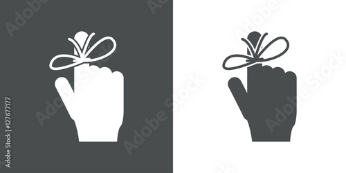 Icono plano nudo para recordar gris y blanco