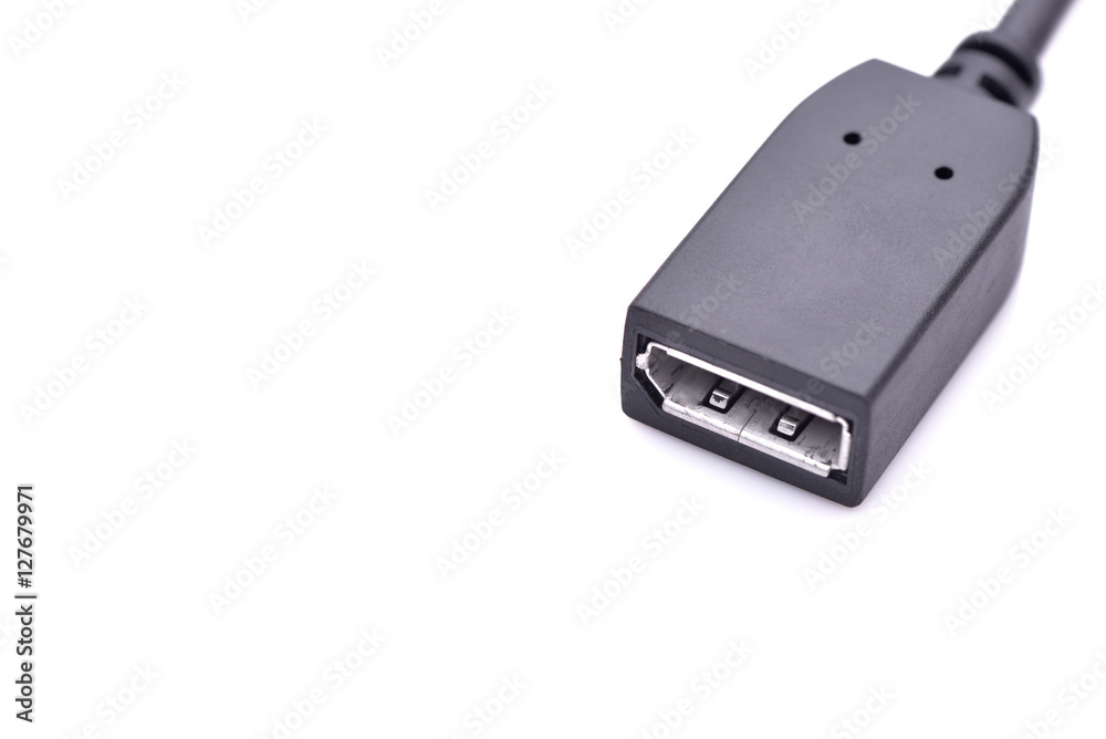 Display port connector isolated on white background Display port connector isolated on white background