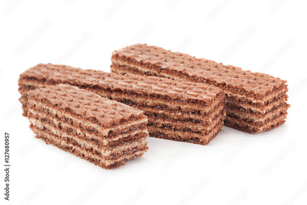 Brown wafer on white Brown wafer on white