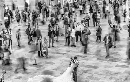 NEW YORK CITY - JUNE 10, 2013: People commute during busy mornin