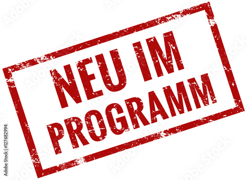 Neu im Programm Stempel rot grunge 