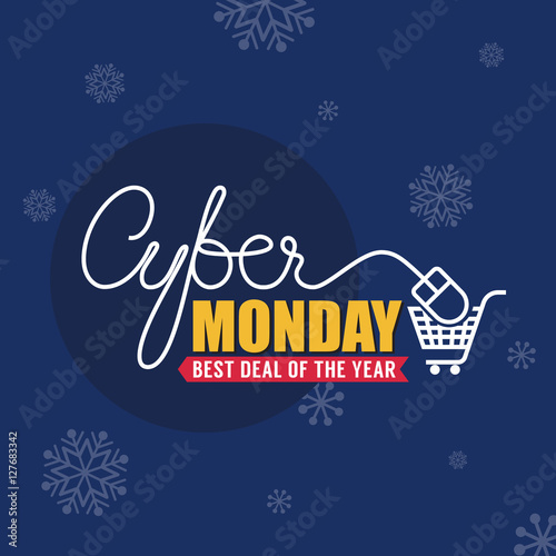 Cyber Monday Sale Background for Good Deal Promotion. Cyber Monday Banner and Label for Website.Vector illustration
