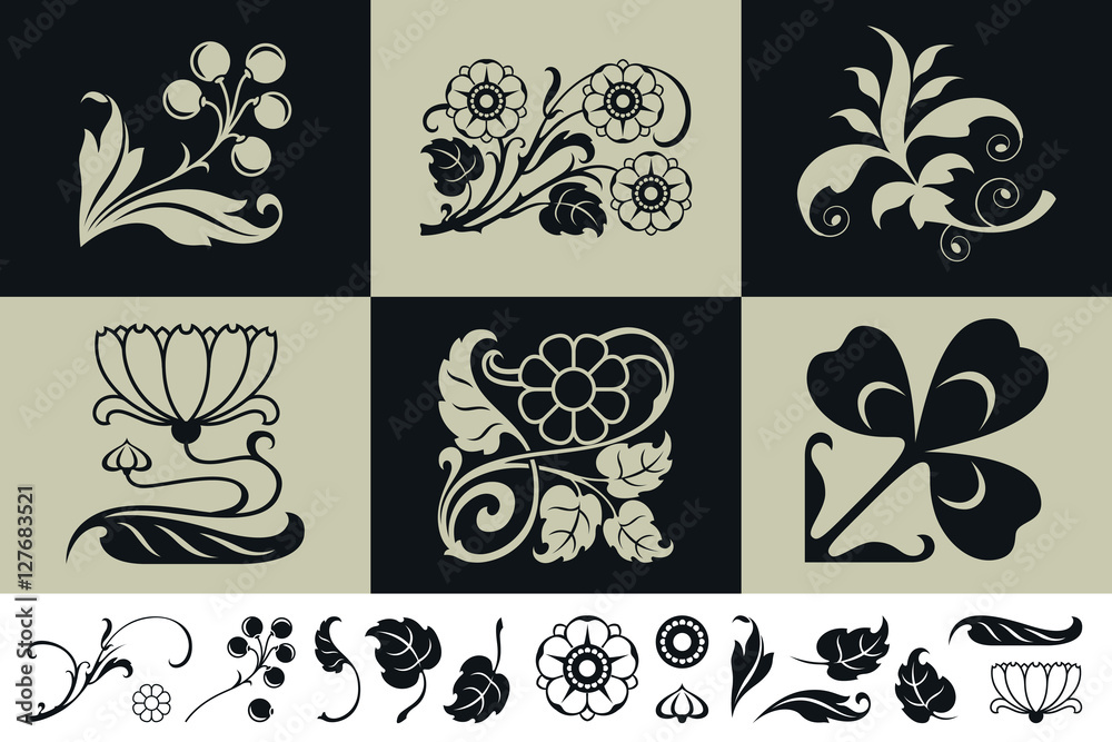 Naklejka premium Plant vignette