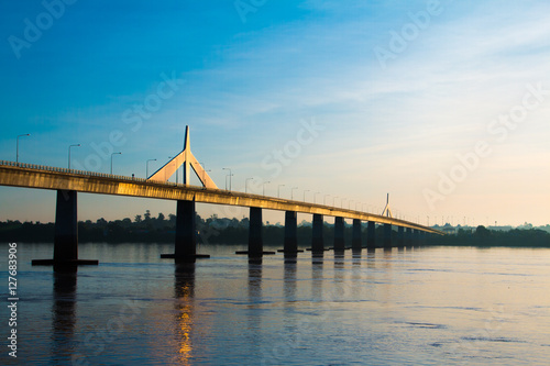 Friendship Bridge Thailand - Laos Mukdahan ,Sun rise © n_u_t