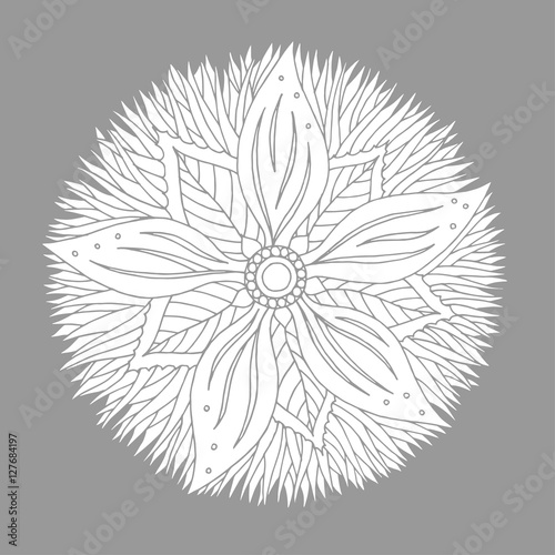 chakra mandala icon symbol, flower floral, vector hand drawn, illustration design