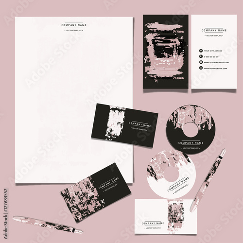 Vector brand book, corporate identity for the company with elements of grunge and aging, vintage