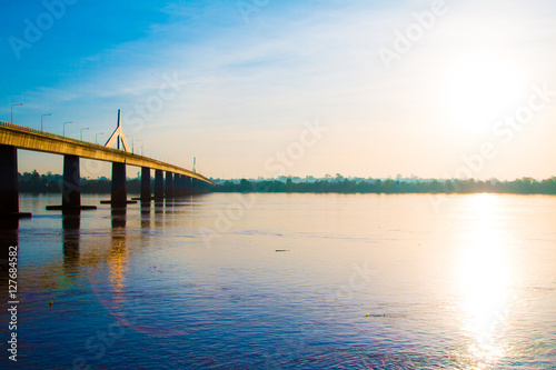Friendship Bridge Thailand - Laos Mukdahan ,Sun rise © n_u_t