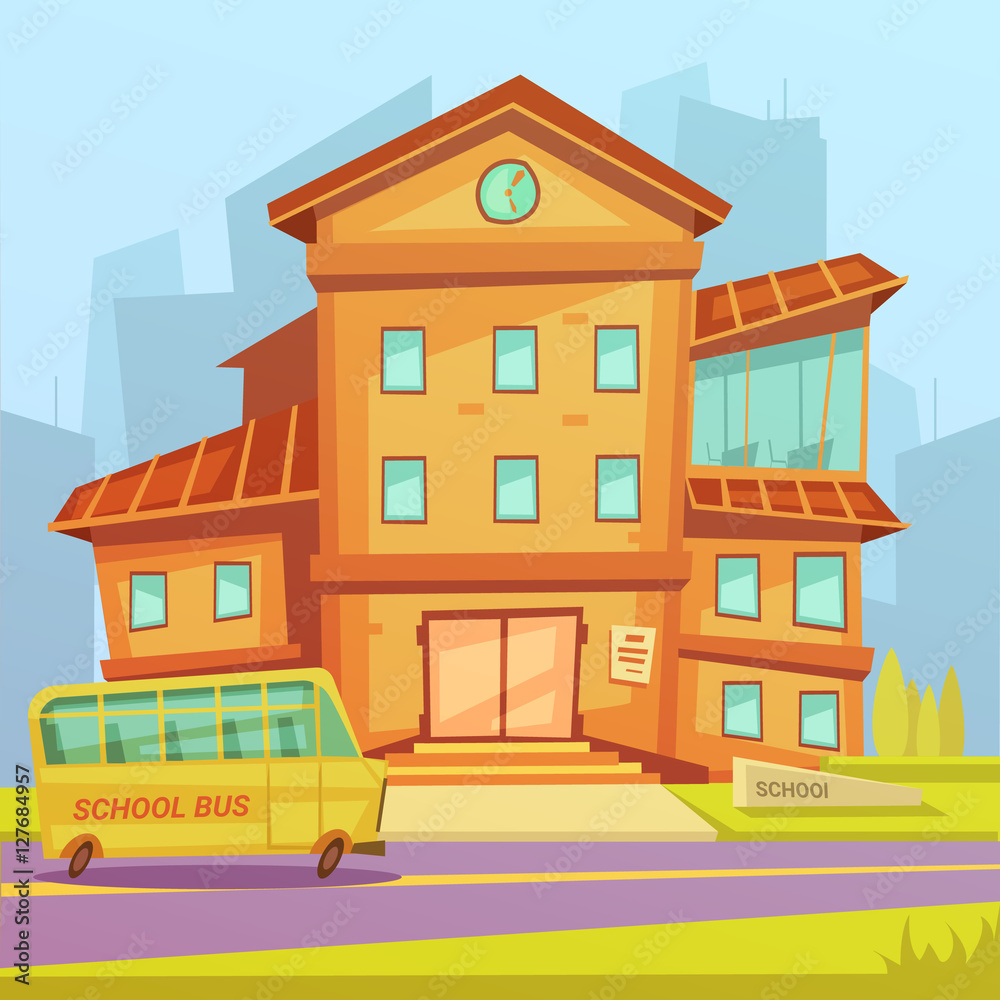 School Cartoon Background School Cartoon Background