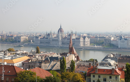 View on center of Budapest by the Danube in Hungary