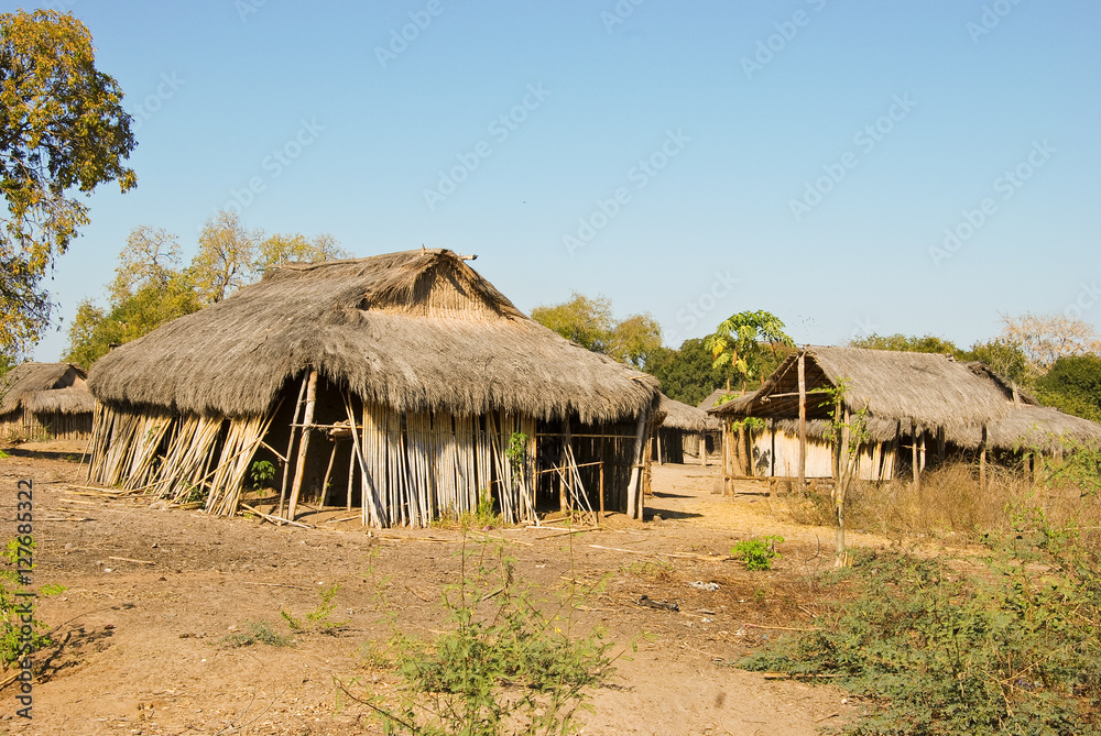 Typical malagasy village - african hut, poverty in madagascar Typical malagasy village - african hut, poverty in madagascar