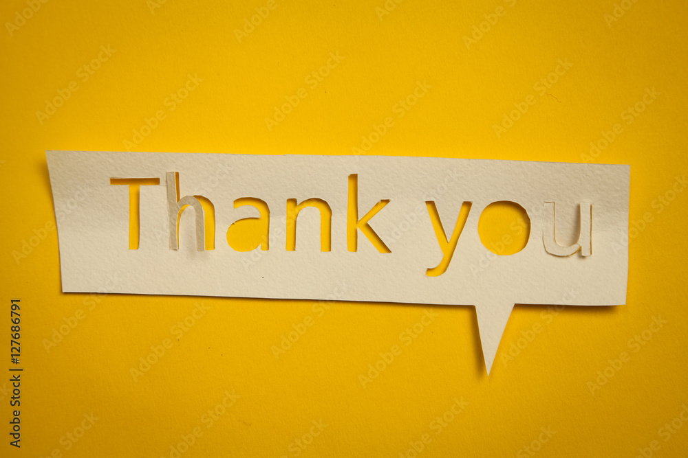 Thank you cut out from paper Stock Photo | Adobe Stock