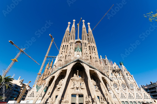La Sagrada Familia, the cathedral designed by Antoni Gaudi in Barcelona - Spain.