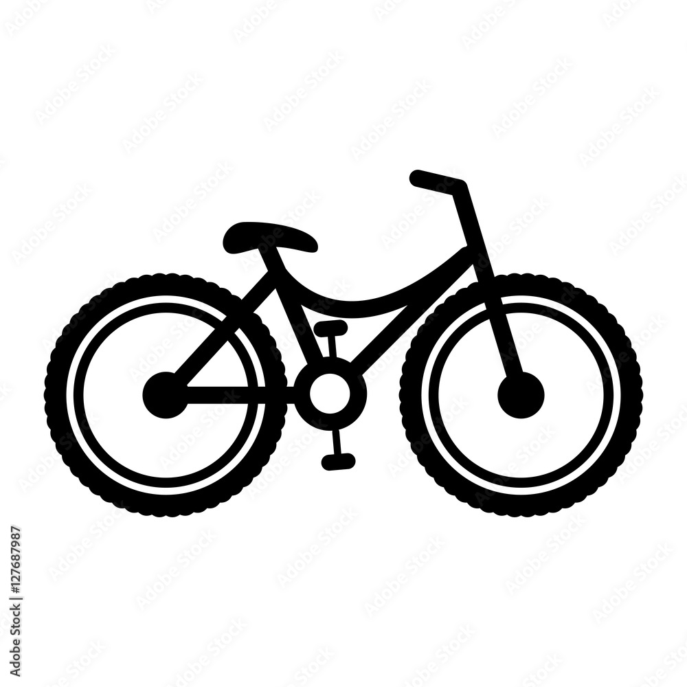 bicycle monochrome contour to the right vector illustration bicycle monochrome contour to the right vector illustration