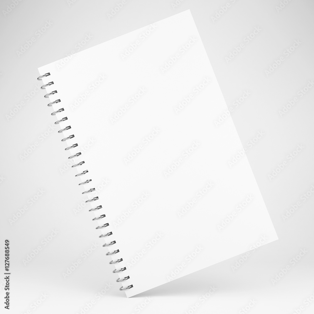 3d illustration of blank white notebook 3d illustration of blank white notebook