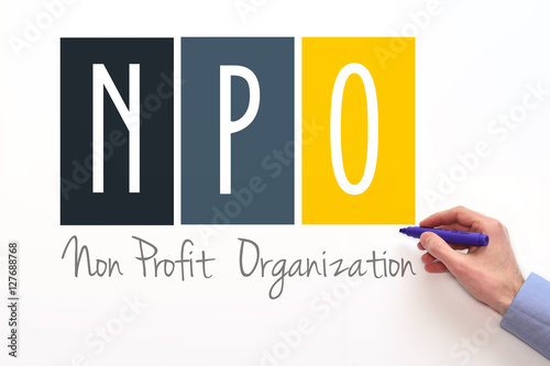 NPO. Non profit organization sign on white background photo