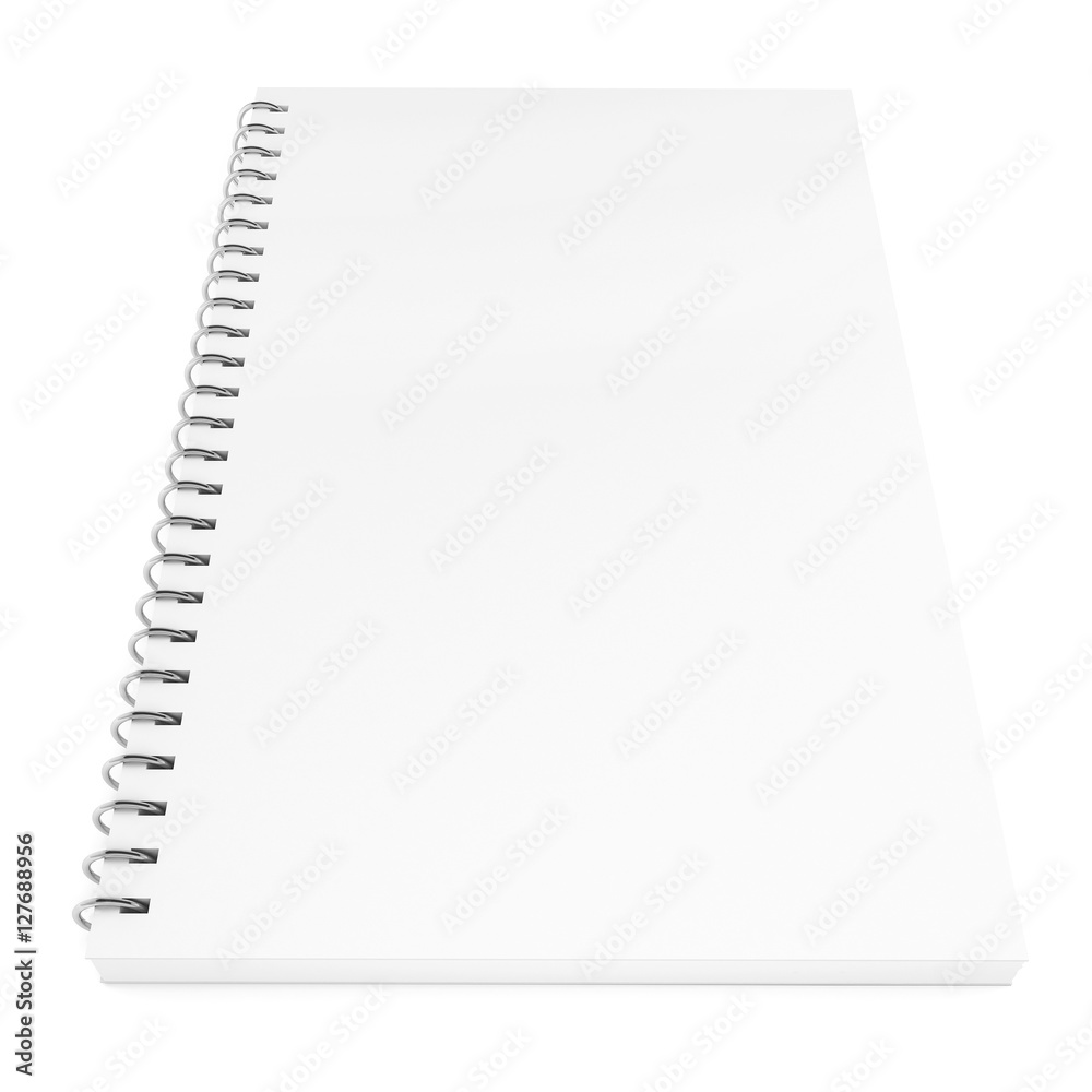 3d illustration of blank white notebook 3d illustration of blank white notebook