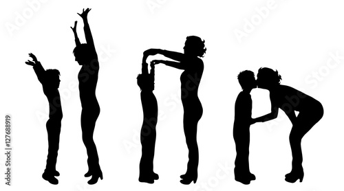 Vector silhouette of family.