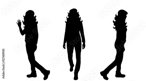 Vector silhouette of woman.