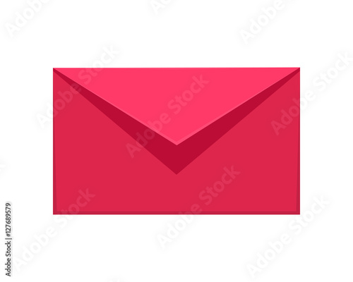 Message Icon. Red or Pink Communication Letter SMS