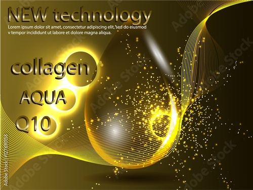 Premium shining serum droplet. Vector illustration.