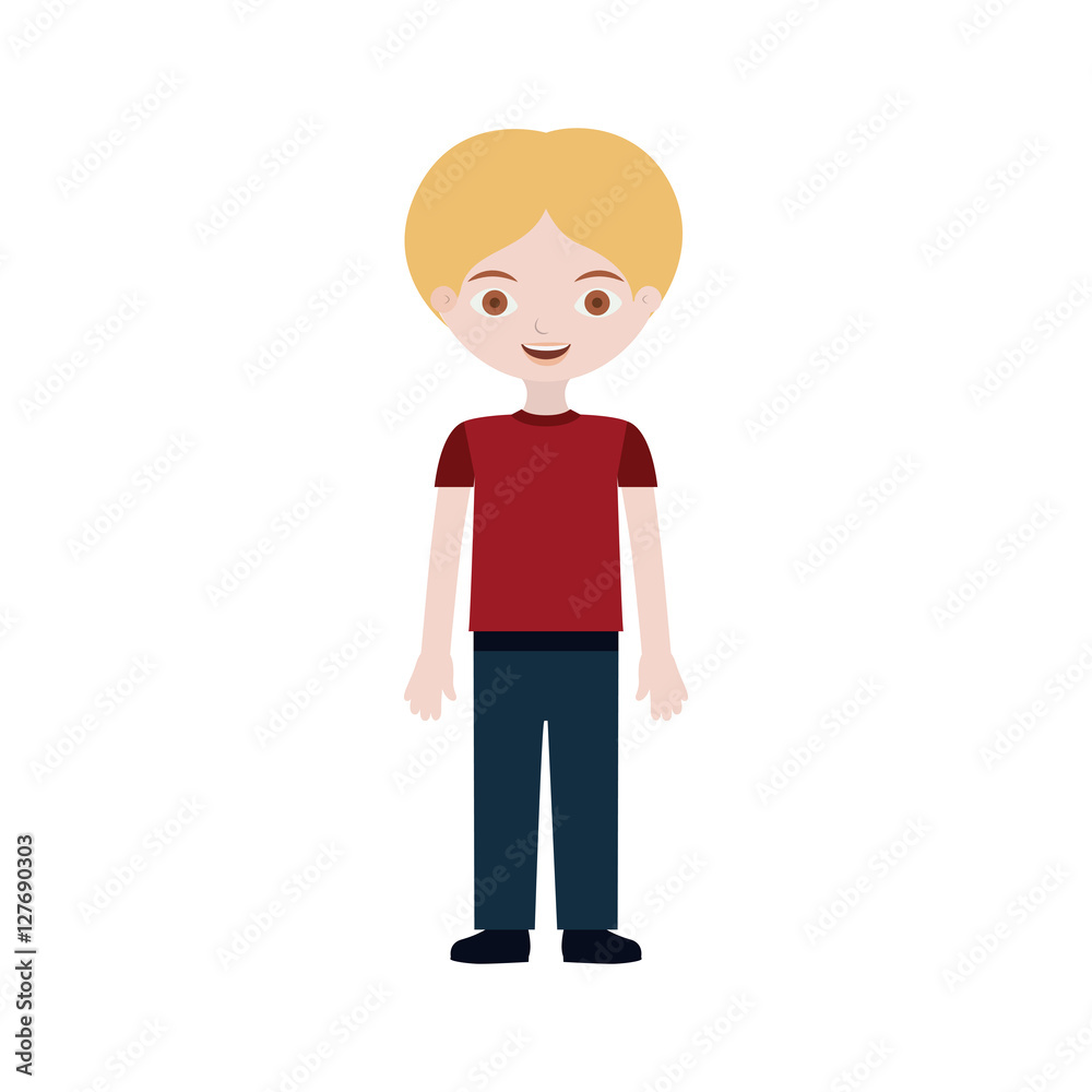 young boy with informal suit, vector illustration