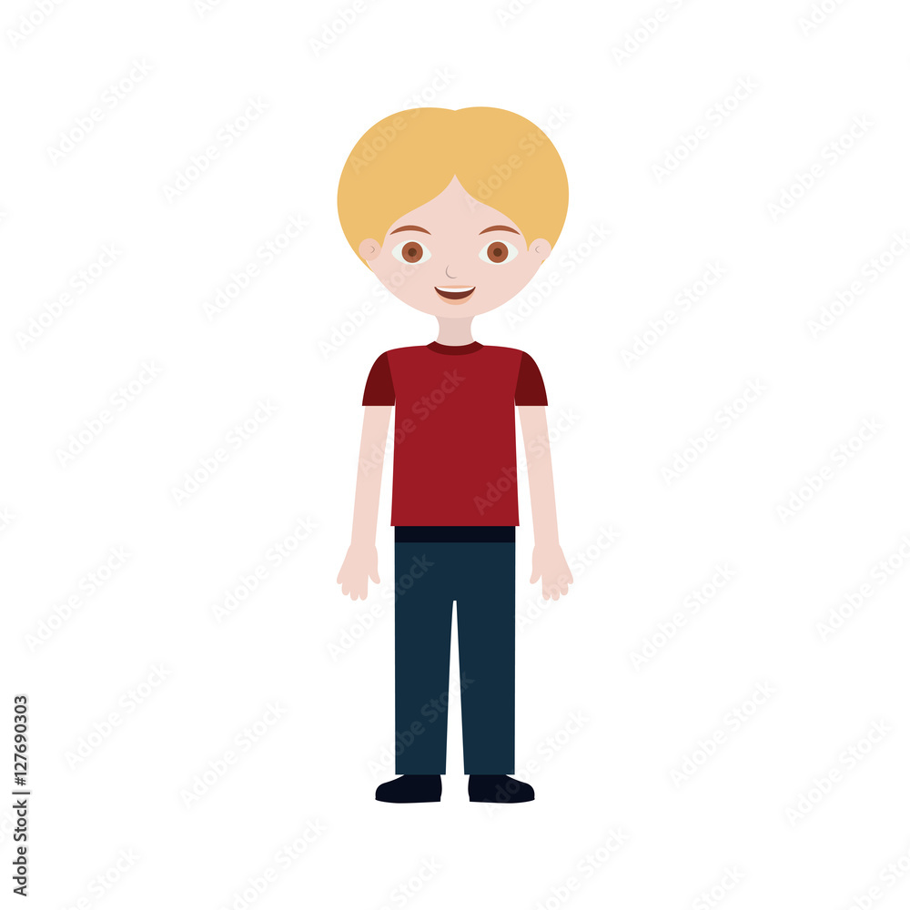 young boy with informal suit, vector illustration young boy with informal suit, vector illustration