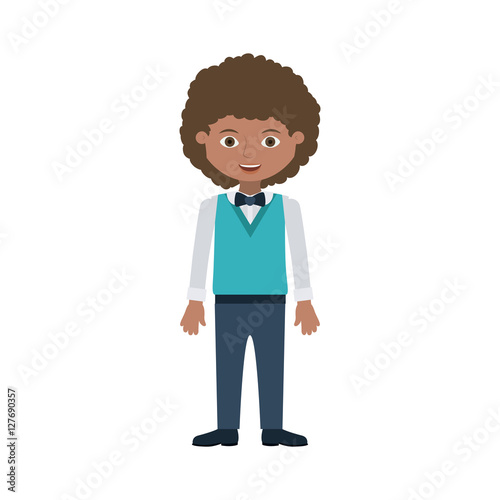 man young with wavy hair formal suit vector illustration © grgroup