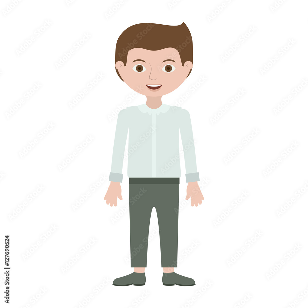 man with formal shirt and pants vector illustration