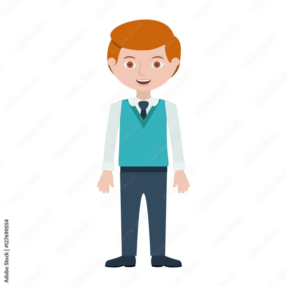 redhead man with formal suit and tie vector illustration redhead man with formal suit and tie vector illustration