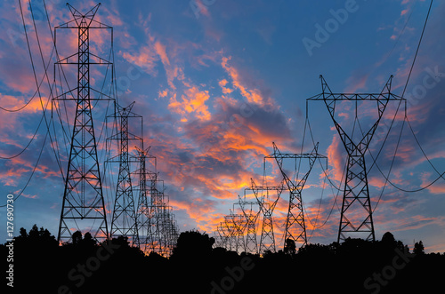 High voltage transmission towers