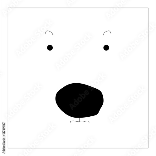 polar bear minimal graphic drawing
