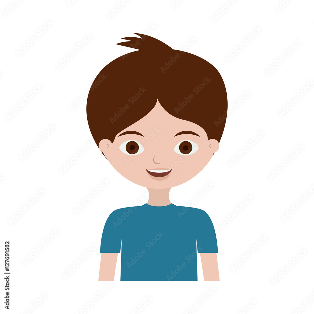 half body young boy with t-shirt vector illustration half body young boy with t-shirt vector illustration