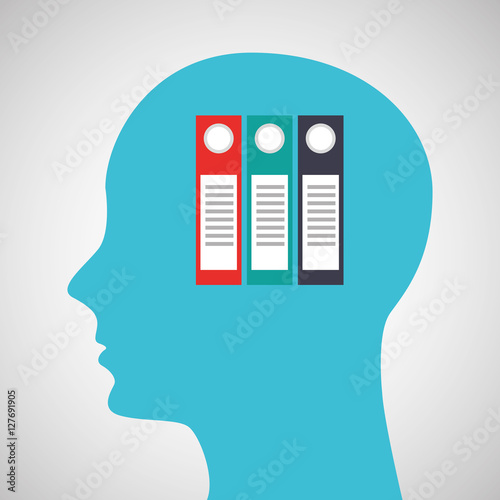 silhouette profile business folder concept vector illustration eps 10