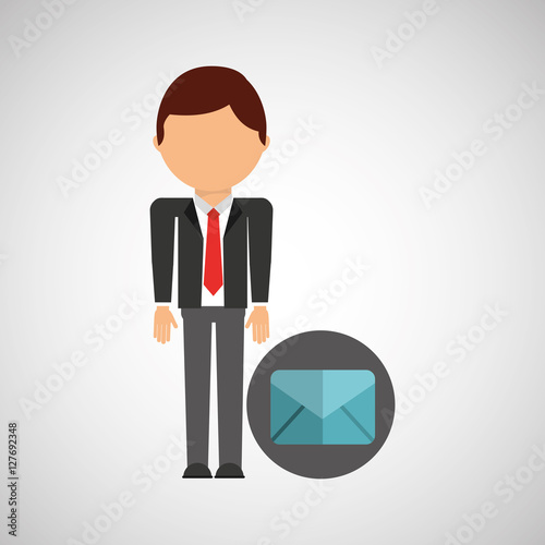 email business man suit worker icon vector illustration eps 10