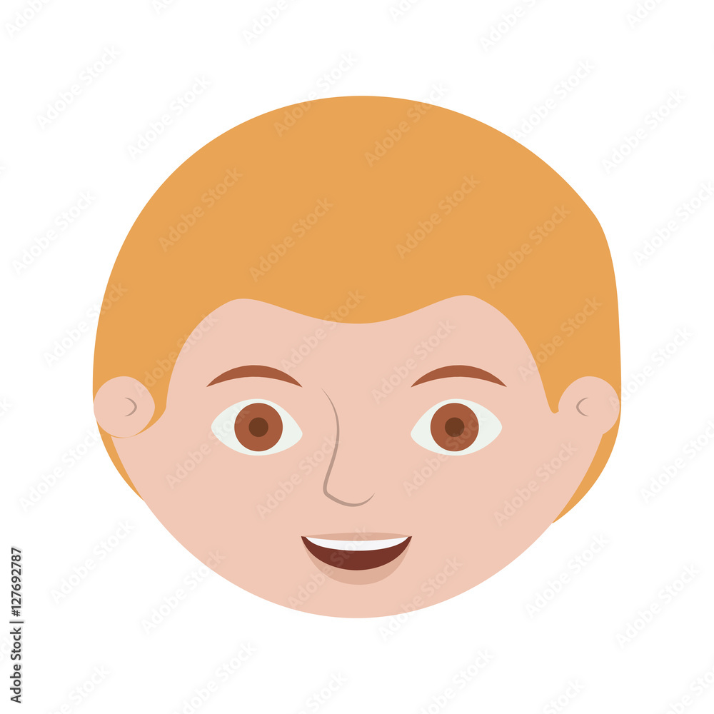 front face blond man smiling vector illustration front face blond man smiling vector illustration