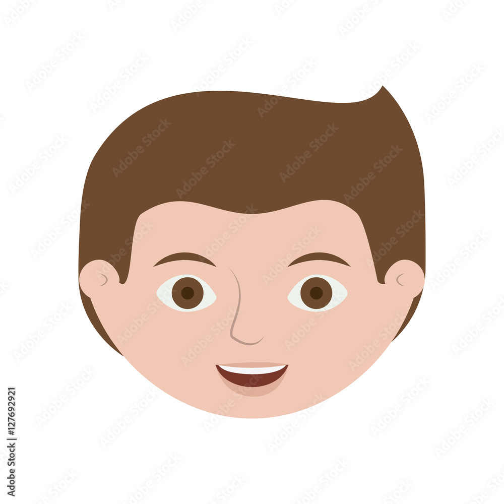 front face guy smiling with hairstyle vector illustration