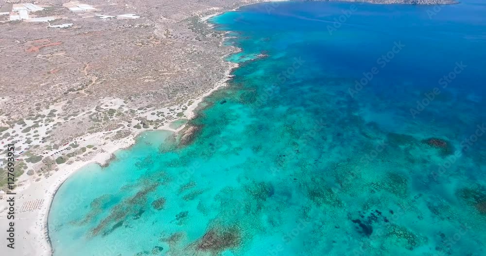 Beautiful view of blue beach Elafonissi at Crete Beautiful view of blue beach Elafonissi at Crete
