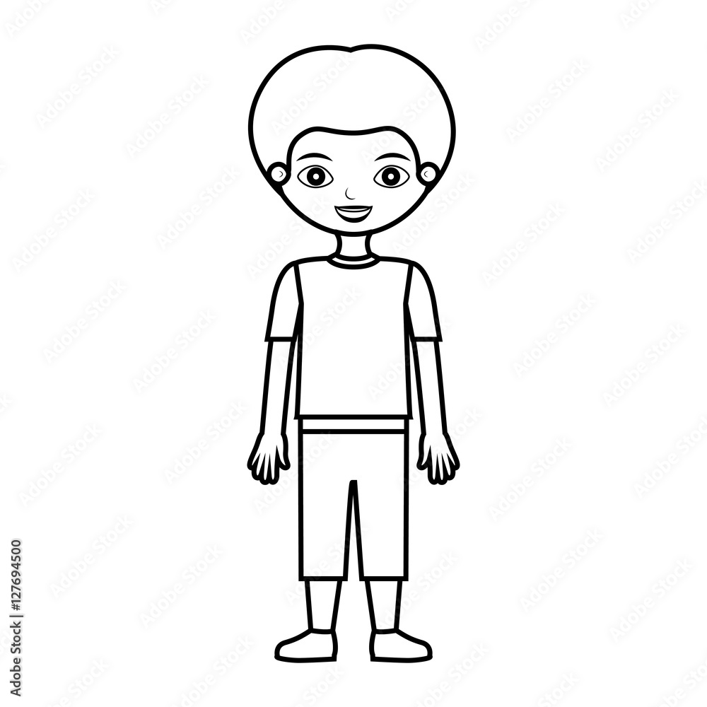 child silhouette with t-shirt and shorts vector illustration child silhouette with t-shirt and shorts vector illustration