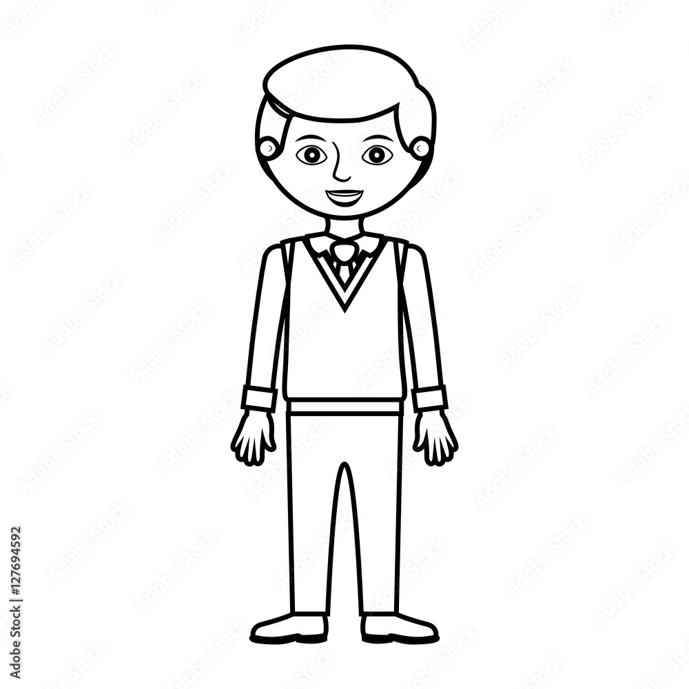 Guy Silhouette With Formal Suit And Tie Vector Illustration Stock 