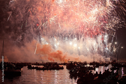 Beautiful fireworks in Venice, Italy photo